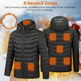 thumbnail image 6 of Heated Jacket for Men Women, Heated Jacket Long sleeve,  8 Areas Winter Heating Coat, Black XXL, 6 of 7