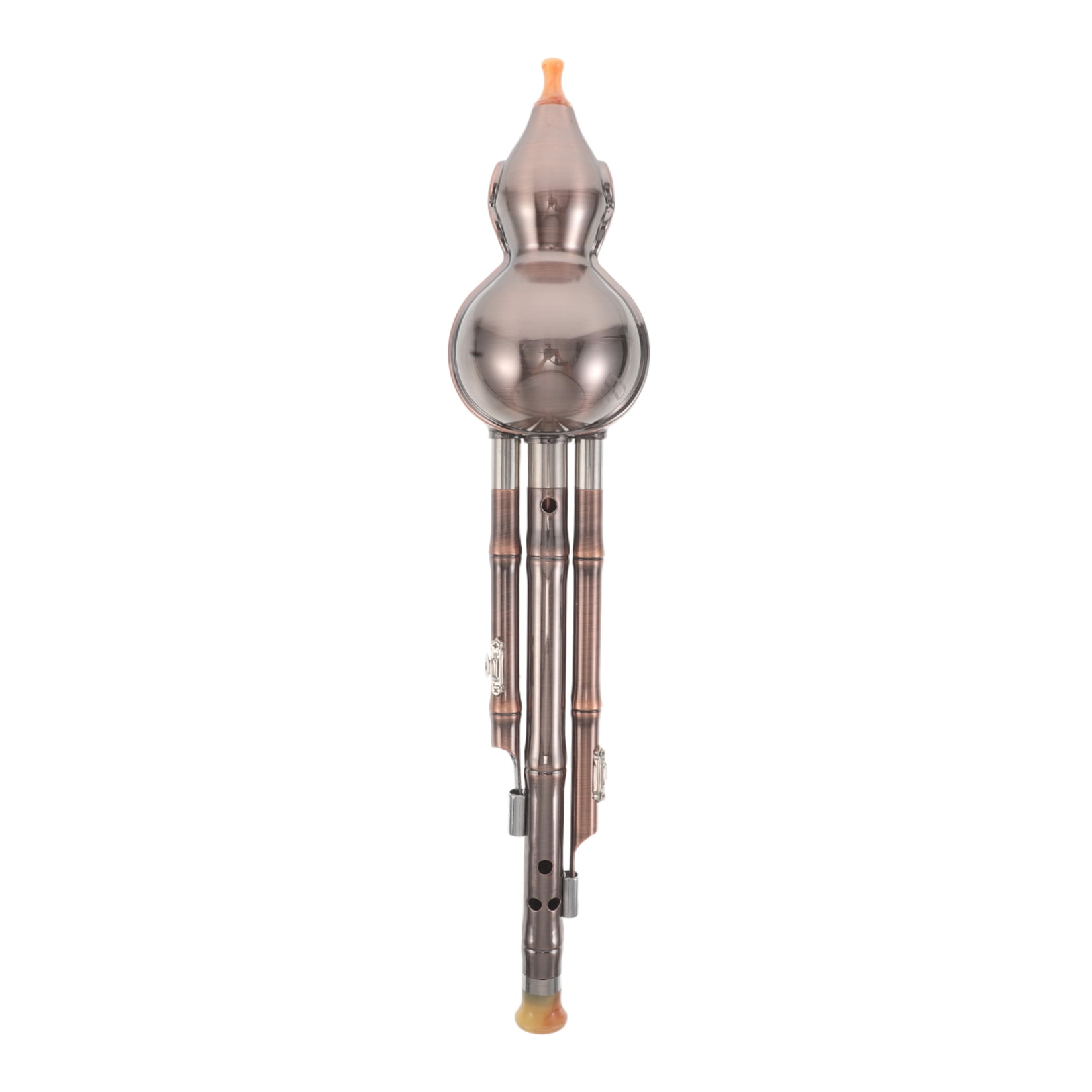 OUNONA Chinese B Key Hulusi Flute Coffee with Copper Plated Finish for Student Performance