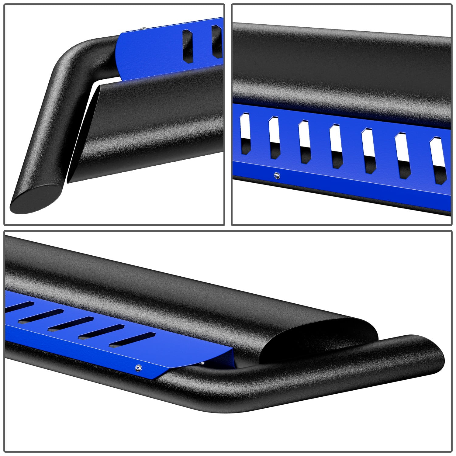 Nuvision for 18-24 Jeep Wrangler JL Side Nerf Bar Running Board W/Blue Dropped Step Plate