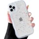 thumbnail image 2 of Funda Qokey para iPhone 14 Pro de 6.1", diseño de ondas onduladas, transparente, con purpurina y estrellas brillantes, bonita, transparente, protección total, suave, de TPU, a prueba de golpes, para, 2 of 8