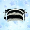 thumbnail image 2 of AJGRHE Adults Star Cat Ear Cap Warm Hand Striped Wool Hat White One Size, 2 of 3