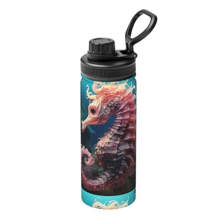 

Hirioo Ocean Seahorse for 18oz Sports Insulated Kettle for Gym Hiking Camping Running Mountain Bike Outdoor Sports