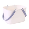 thumbnail image 4 of Cesta de ducha portátil, organizador de almacenamiento para neceseres, cesta de ducha multiusos de gran capacidad para cocina, despensa universitaria. Blanco, 4 of 8