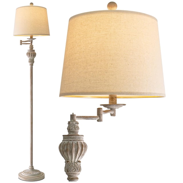 Lámpara de pie G-SAFAVA, 155 cm, vintage, con brazo giratorio de 350°
