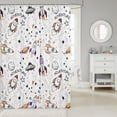 thumbnail image 2 of Manfei Cute Rockets Planets Shower Curtain 72Wx72L,Cartoon Spaceship Bathroom Curtain,White, 2 of 5