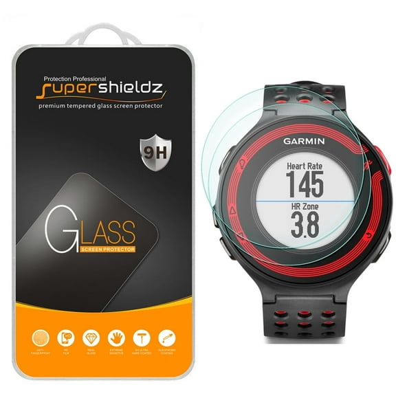[2-Pack] Supershieldz for Garmin Forerunner 220 / 225 / 230 / 235 / 620 / 630 Tempered Glass Screen Protector, Anti-Scratch, Anti-Fingerprint, Bubble Free