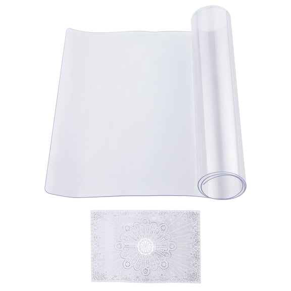 PVC Table Protector 16x32 Inches Clear Plastic Desk Protector 1.5mm Thick