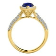 thumbnail image 2 of Mauli Jewels Rings for Women 1 Carat Diamond And Pear Shaped Tanzanite Ring 4-prong 10K Yellow Gold, 2 of 6