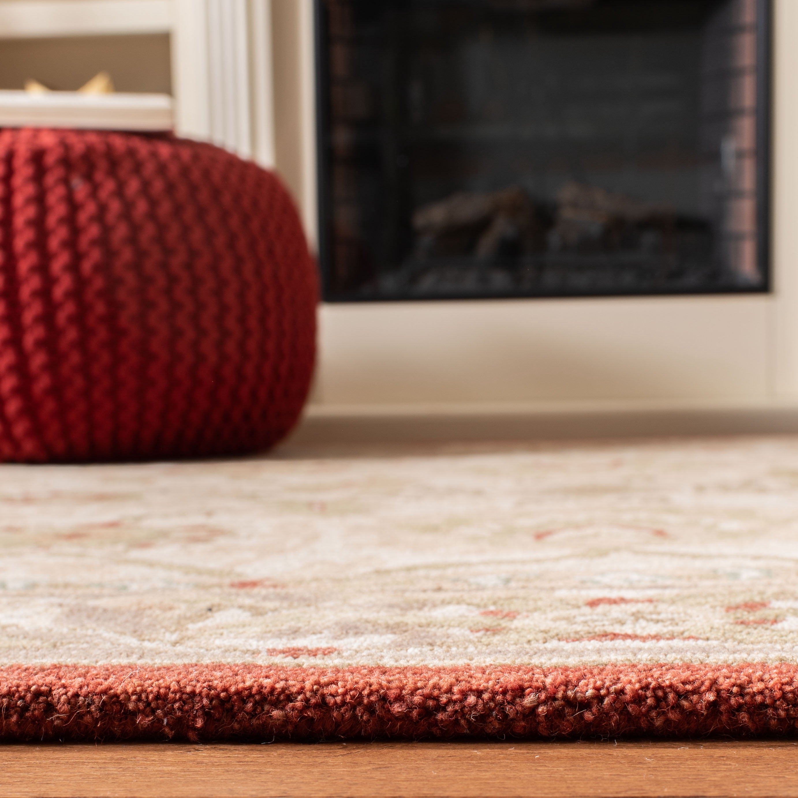 SAFAVIEH Anatolia Venice Floral Wool Area Rug, Beige/Rust, 3' x 5'