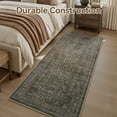 thumbnail image 3 of SIXHOME 2'x10' Vintage Distressed Area Rug Soft Washable Non-Slip Carpet American Classic Retro Rug with Geometric Rugs for Living Room Bedroom Neutral Home Decor Green, 3 of 6