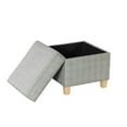 thumbnail image 2 of Square Ottoman with Lift Off Top Sage Mini Grid, 2 of 9