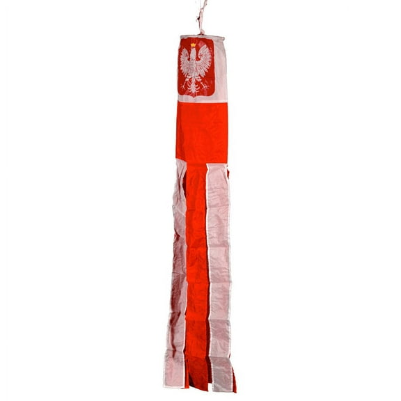 Poland Eagle 60" Wind Sock 210D Embroidered Nylon