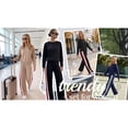 thumbnail image 4 of UVN Fall 2 Piece Outfit Set for Women Long Sleeve Top and Color Block Pants Ladies Casual Lounge Matching Set, 4 of 11