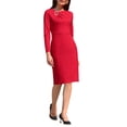 thumbnail image 4 of INSPIRE CHIC Women's Work Pencil Dress Long Sleeve Asymmetrical Neck Bodycon Business Cocktail Dresses L Red, 4 of 5