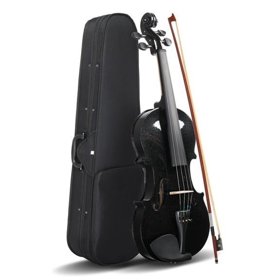 Alvantor 4/4 Acoustic Violin Set for Adults, Students and Beginners with Case, Bow and Rosin, Black