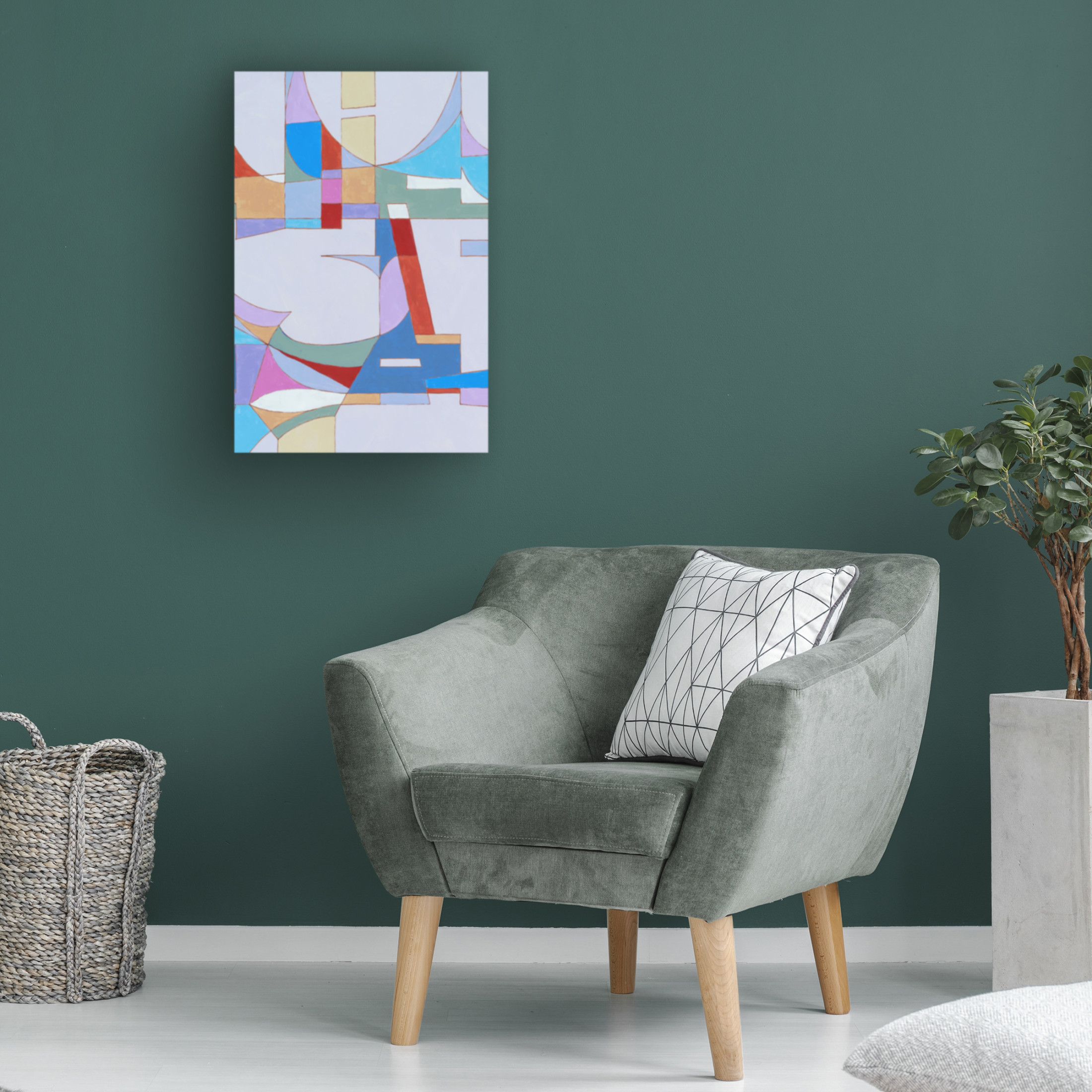 Canvas Wall Art - Incado 'Geometric' Wall Art for Living Room, Bedroom, or Office Décor by Trademark Fine Art - 30 x 47 Inches