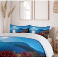 thumbnail image 6 of Ambesonne Landscape Duvet Cover Set, Sunny Autumn Mountain, 2-Calking, Blue and Red, 6 of 7