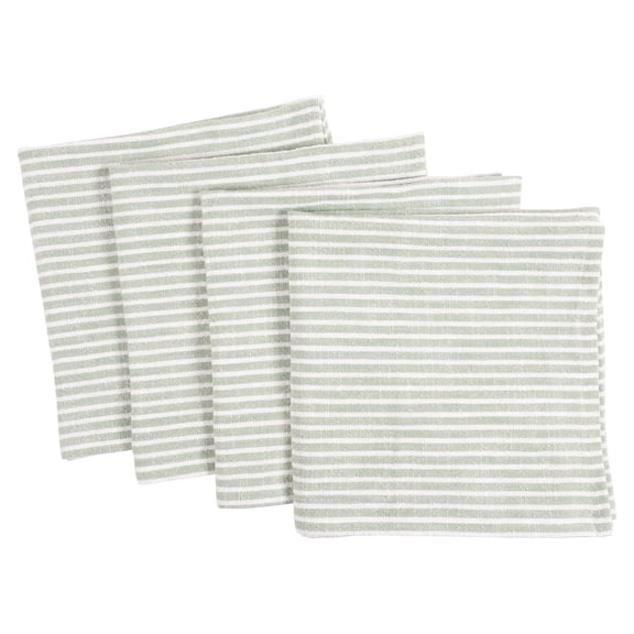KAF Home Monaco Relaxed Casual Farmhouse Napkin | Set of 4, 100% Slubbed Cotton, 20x20 Inch Cloth Napkins | for Entertaining and Everyday Use (Mineral Green)