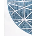 thumbnail image 4 of Unique Loom Matrix Trellis Collection Area Rug - Geometric (7' Round Blue/Light Blue), 4 of 10