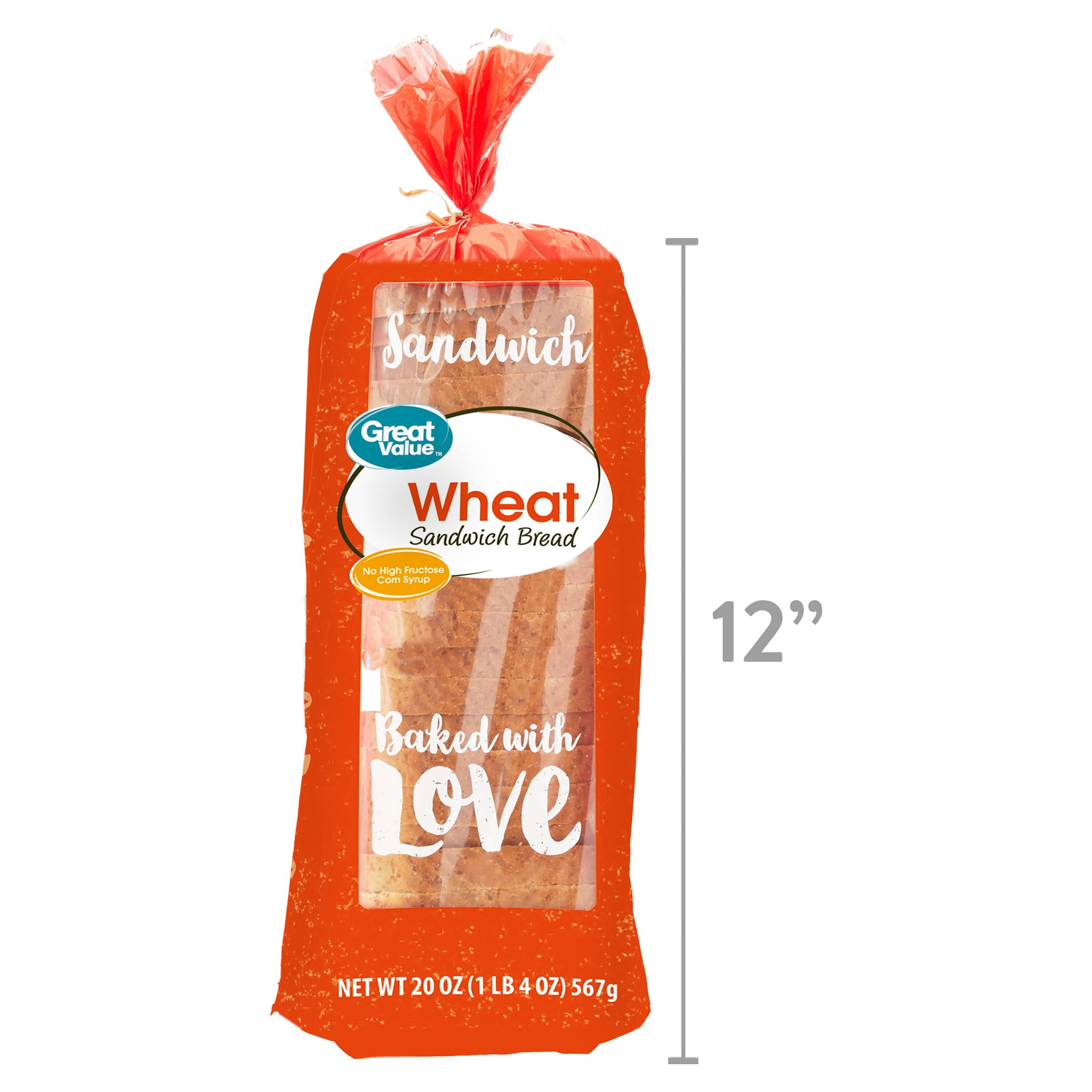 Great Value Wheat Sandwich Bread, 20 oz