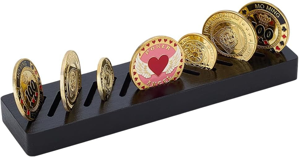 Sfugno Challenge Coin Display Wooden Double-Sided Rotatable Case