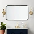 thumbnail image 2 of Rectangle Mirror Wall Mounted, Large Size Bathroom Vanity Wall Mirror with Rounded Corner Metal Frame 24" x 36" - Black, 2 of 5