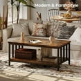 thumbnail image 4 of Farmhouse Coffee Table with Storage - Rustic Brown Finish, 4 of 7