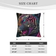 thumbnail image 5 of LNWH Vibrant Abstract Tiger Throw Pillow Covers, Square Soft Linen Decorative Pillow Cases, 16"x16", 5 of 8