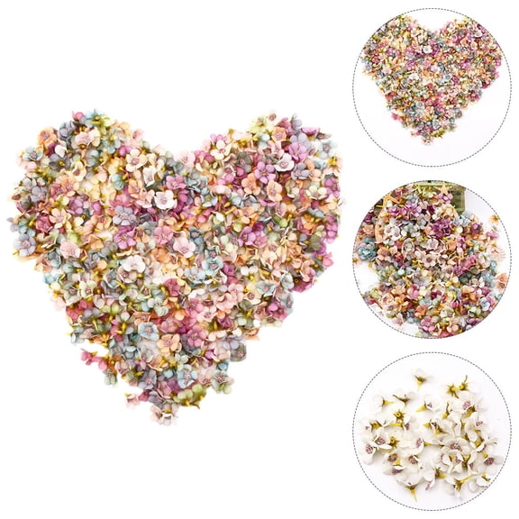 Kitandove 100Pcs Mini Fake Flowers Assorted Color Plastic Polyester For Diy Hairpin Materials Home Decoration 2X1.5in
