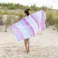 thumbnail image 2 of 100% Cotton Fouta Beach Towel, Meera Stripes (Fuschia), 2 of 4