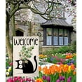 thumbnail image 4 of Spring Cat Tulip Garden Flag 12x18 Vertical Double Sided Welcome Easter Farmhouse Holiday Outside Decorations Burlap Yard Flag BW767, 4 of 6