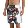 thumbnail image 2 of Kdxio Patriotic Boxing Bear Art Pattern Mens Casual Shorts - Drawstring Summer Beach Sports Shorts for Men, 2 of 5