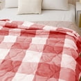 thumbnail image 6 of 1pc Summer Cooler Quilt, Cold Blanket for Sleeping Plaid Style Throw Blanket for Couch Ice Blanket for Hot Sleepers Lightweight Cooling Throw for Summer, Skin Friendly, 55-57In L×39.3In W, Pink, 6 of 9