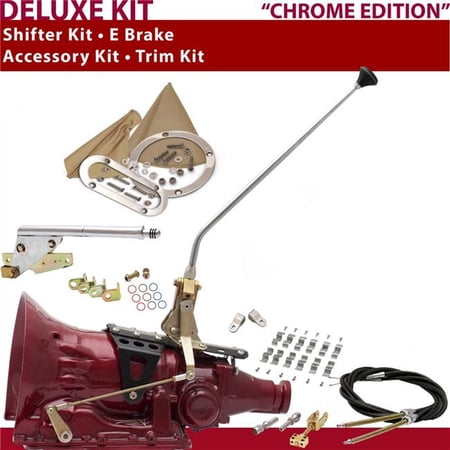 American Shifter 700R4 Shifter Kit 16 in. E Brake Cable Clamp Clevis Trim Kit for CF75F