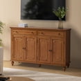 thumbnail image 2 of 58" 2 Drawer Buffet Sideboard 4 Doors Storge Accent Cabinet with Adjustable Shelves Acorn, 2 of 8