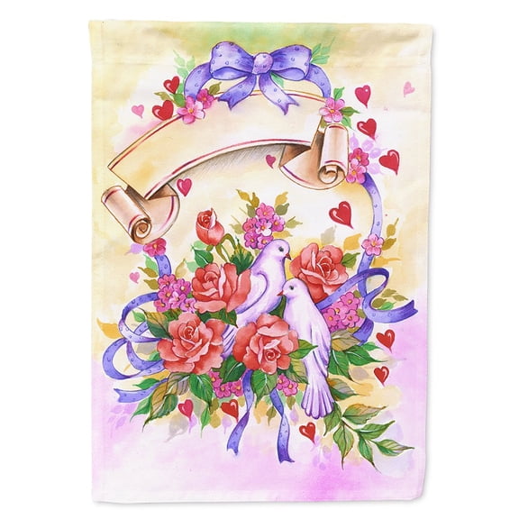 Wedding Bouquet Flag Canvas House Size