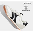 thumbnail image 5 of LUCKY STEP Womens Retro Thin Sole Lace up Fashion Sneakers Classic Lightweight Casual Shoes,White&Black, 5 of 10