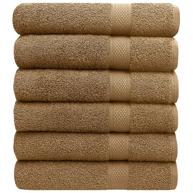 Juego de toallas de baño Pleasant Home, 100% algodón, 515 g/m², 6 unidades, color moca