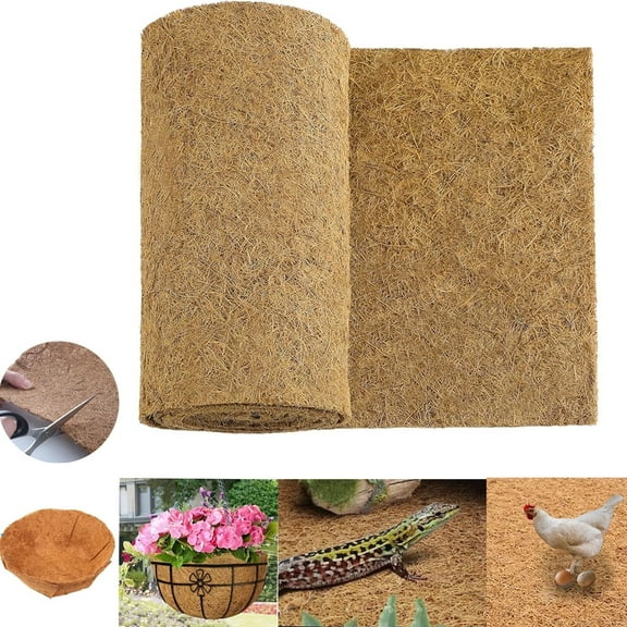 Coco Liner Roll,Tutuviw Thickened Coconut Fiber Liners for Planter Window Box Flower Basket, Natural Coco Coir Sheet Coco Mats for Animal Pet Pad,Reptile Carpet,Garden Decoration(12 x 79 Inch)