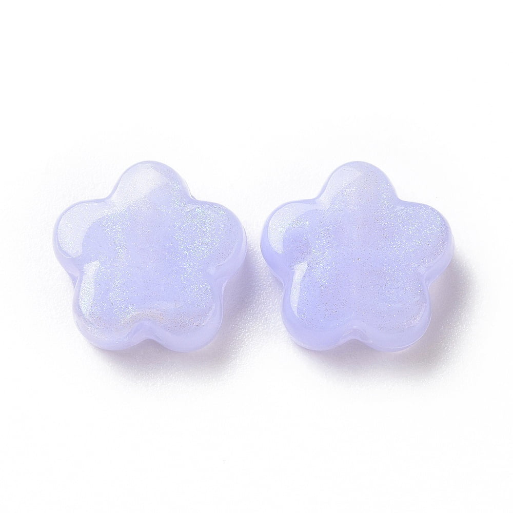 500gs Opaque Acrylic Beads Glitter Beads Flower Lilac 14.5x15x6.5mm Hole: 2mm 496pcs/500g DIY