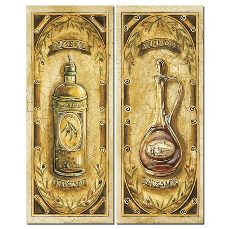 Vintage Italian OLive Oil and Balsamic Vinegar; Kitchen Decor; Two 6x18 Poster (Best Bread For Olive Oil And Balsamic Vinegar)