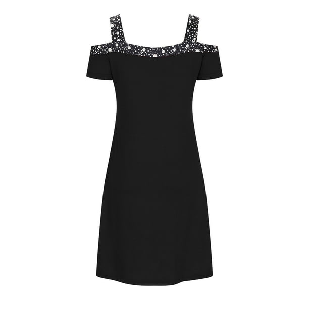 Hyknon Dresses for Women Fashion Off The Shoulder Printed Hanging Dress  Summer Mini Short Sleeved V-neck Dress Casual Soft Flowy Loose Fitting  Dresses - Walmart.ca