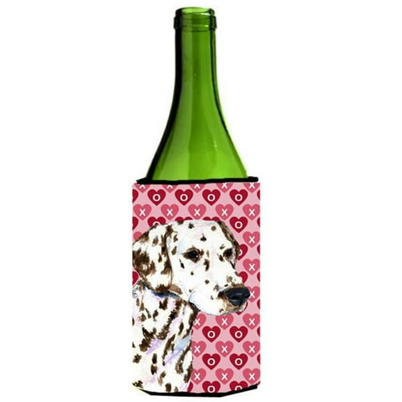 Dalmatian Hearts Love And Valentines Day Portrait Wine bottle sleeve Hugger - 24 oz.