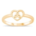 thumbnail image 1 of All in Stock Gold-Tone Sterling Silver Celtic Heart Ring Size 6, 1 of 3