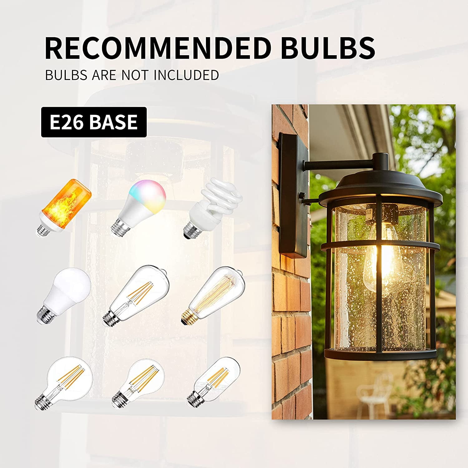 UIXE Light Fixtures Wall Mount, Exterior Wall Sconce Light