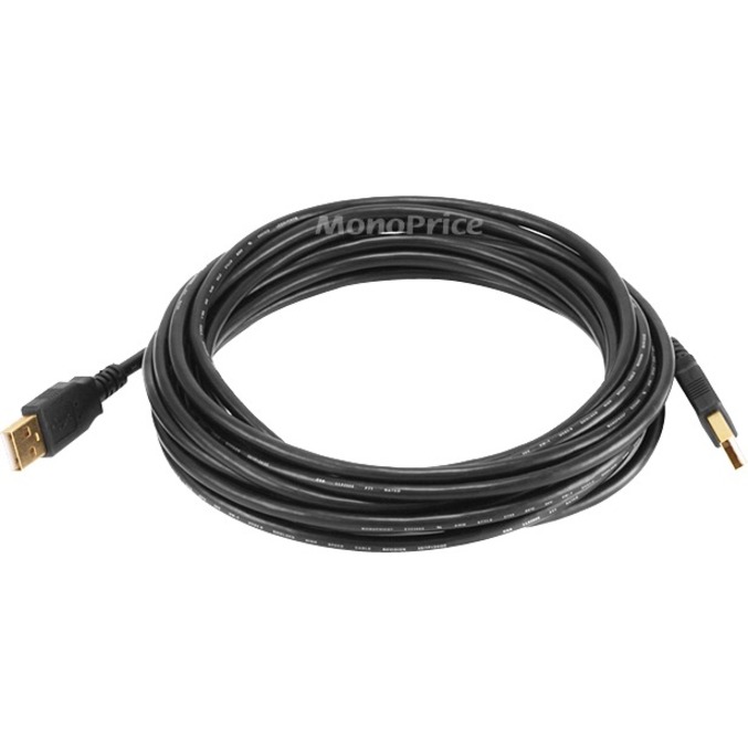 Monoprice 15' USB 2.0 Male to Male Data Transfer Cable Black 105445