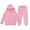 Pink, variant on Girl's Boys 2Pcs Set Solid Color Long Sleeve Pullover Hooded Sweatshirt Set Sweatsuits and Casual Sweatpants with Pocket Outfits Tracksuit (White,150)