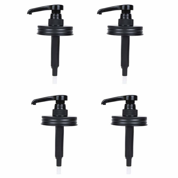 Bearachild Bomba de jarabe con tapa de acero inoxidable para frasco de 4 piezas, cabezal de bomba dispensador de alimentos, bomba de jugo y salsa, Cocina y Comedor 70mm