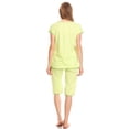 thumbnail image 4 of Lati Fashion Women Capri and Short Sleeve Top 2-Piece Female Pajamas Set Green M, 4 of 4