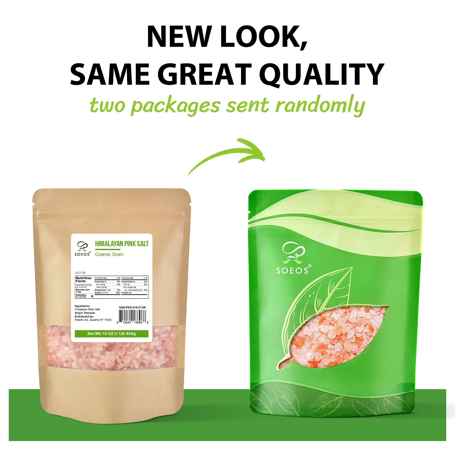 Soeos Himalayan Pink Salt, Coarse Grain, 453.59 Grams
